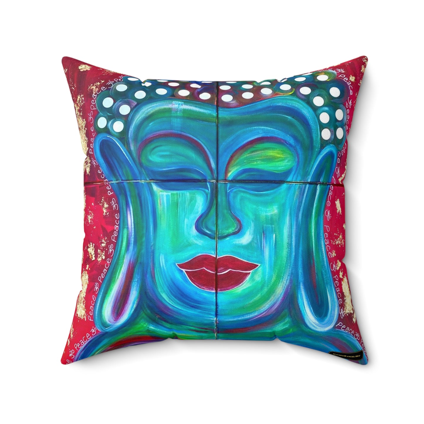 Buddha Peace Art Meditation Spiritual Artwork Spun Polyester Square Pillow