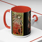 Phoenix Rising Fire Woman Sun Rays Mixed Media Art Accent Ceramic Coffee Tea Mug (11, 15oz)