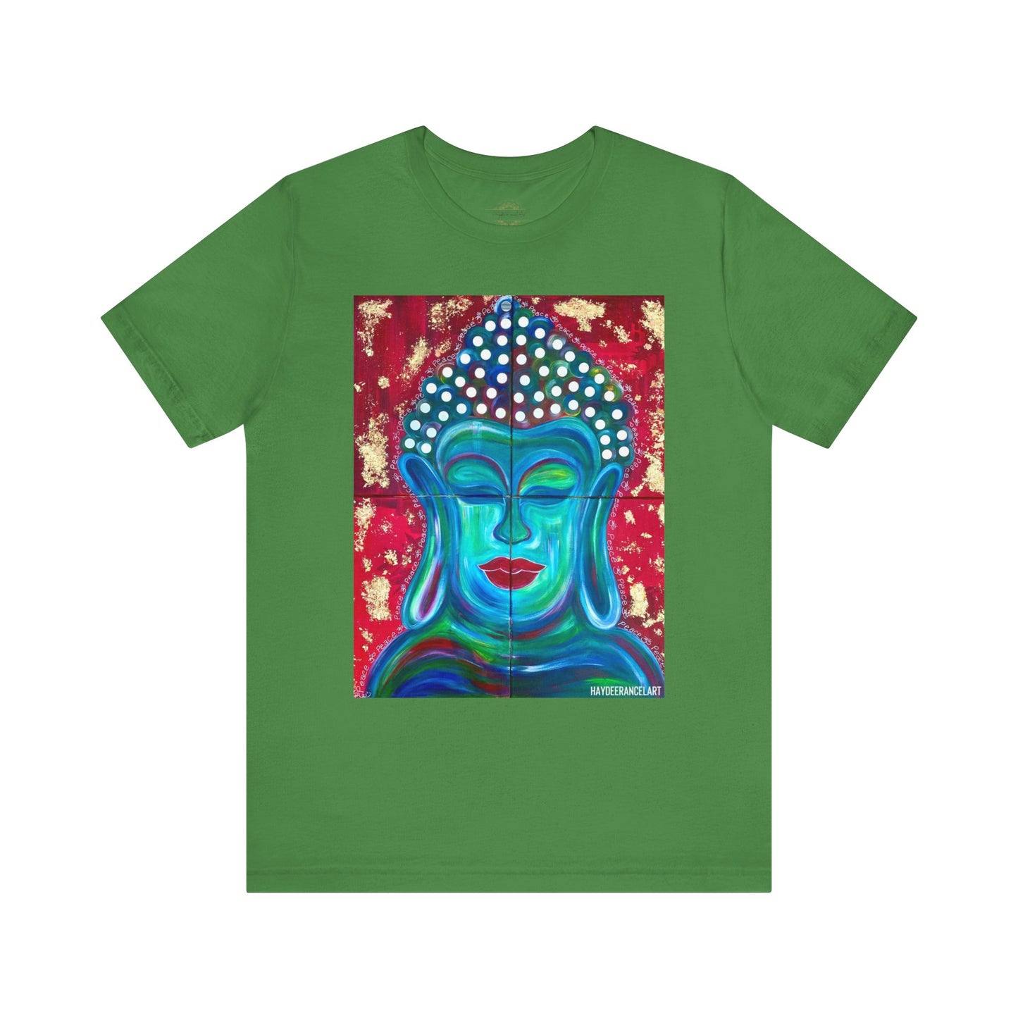 Buddha Peace Meditation Spiritual Zen Peaceful Art Silver Grey Unisex Mens Women's Jersey Short Sleeve Crew T-Shirt