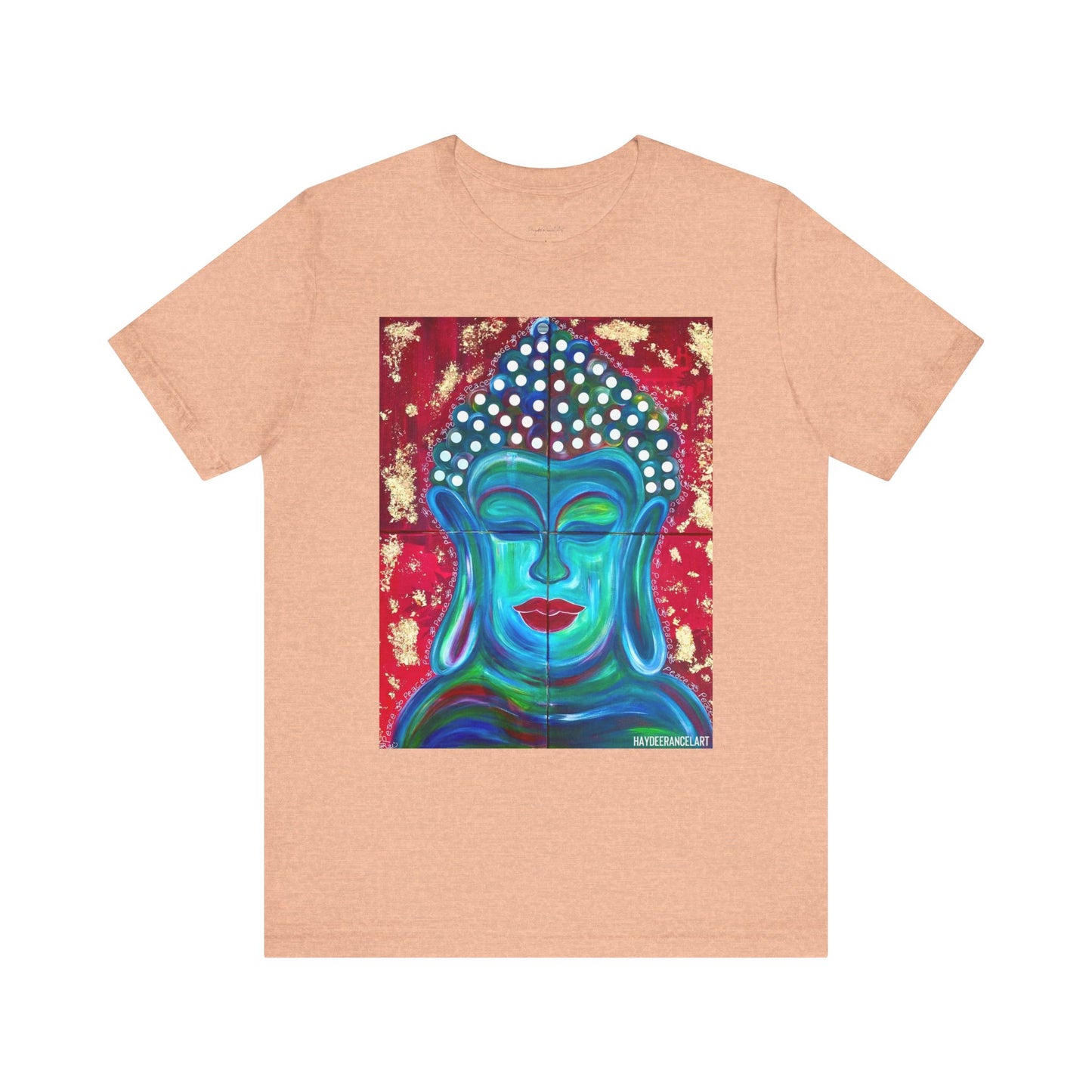 Buddha Peace Meditation Spiritual Zen Peaceful Art Silver Grey Unisex Mens Women's Jersey Short Sleeve Crew T-Shirt