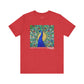 Born To Stand Out Colorful Peacock Bird Art Heather Red Unisex Mens Women's Jersey Short Sleeve Crew T-Shirt