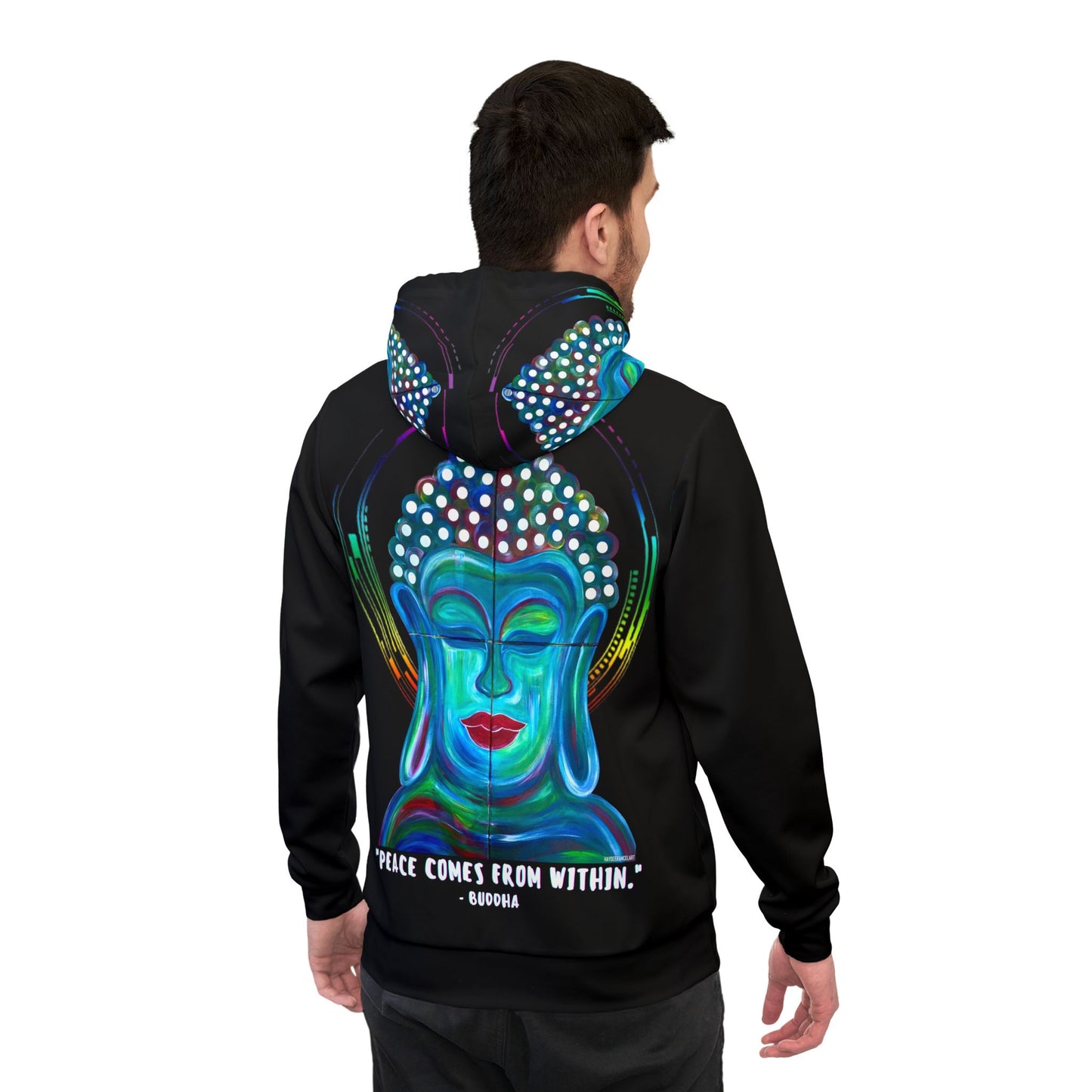 Buddha Peace Comes From Within Spiritual Meditation Unisex Mens Women's Wearable Art Fashion Athletic Hoodie All Over Print (AOP)