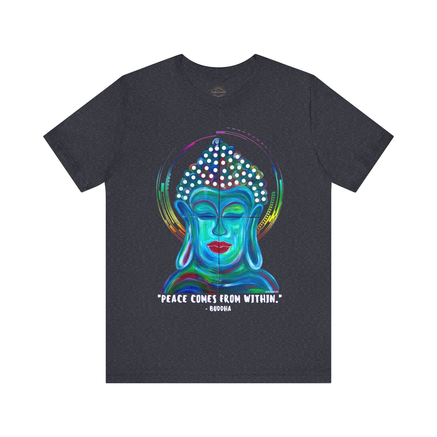 Buddha Peace Comes From Within Meditation Spiritual Zen Peaceful Art Natural Unisex Mens Women's Jersey Short Sleeve Crew T-Shirt