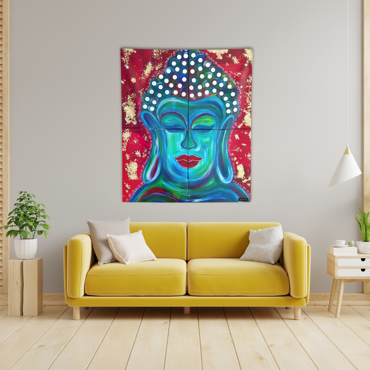 Buddha Peace Art Meditation Spiritual Artwork Indoor Wall Tapestries Blanket