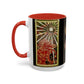 Phoenix Rising Fire Woman Sun Rays Mixed Media Art Accent Ceramic Coffee Tea Mug (11, 15oz)