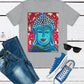 Buddha Peace Meditation Spiritual Zen Peaceful Art Silver Grey Unisex Mens Women's Jersey Short Sleeve Crew T-Shirt