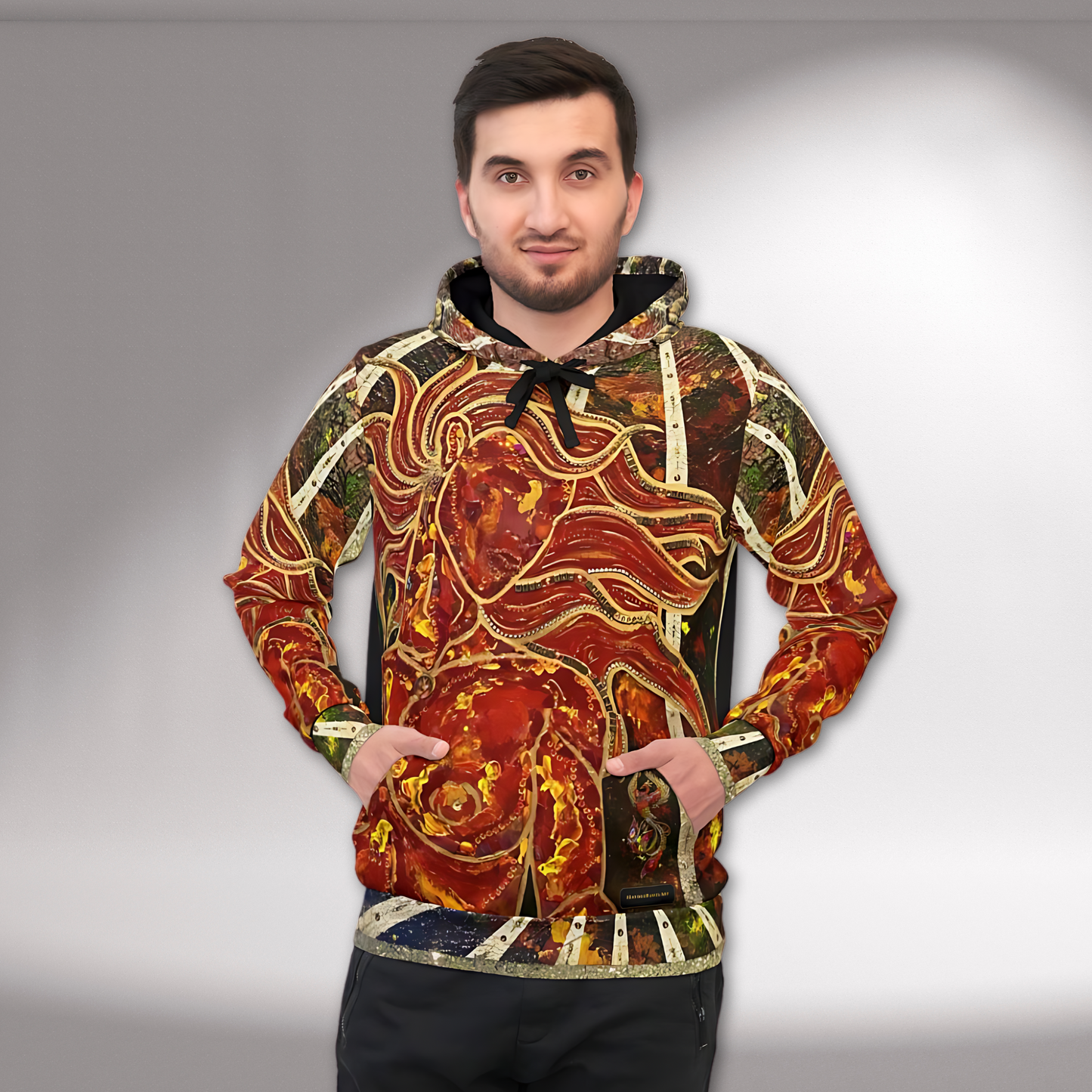 Phoenix Rising Fire Woman Sun Rays Unisex Mens Women's Wearable Art Fashion Athletic Hoodie All Over Print (AOP)