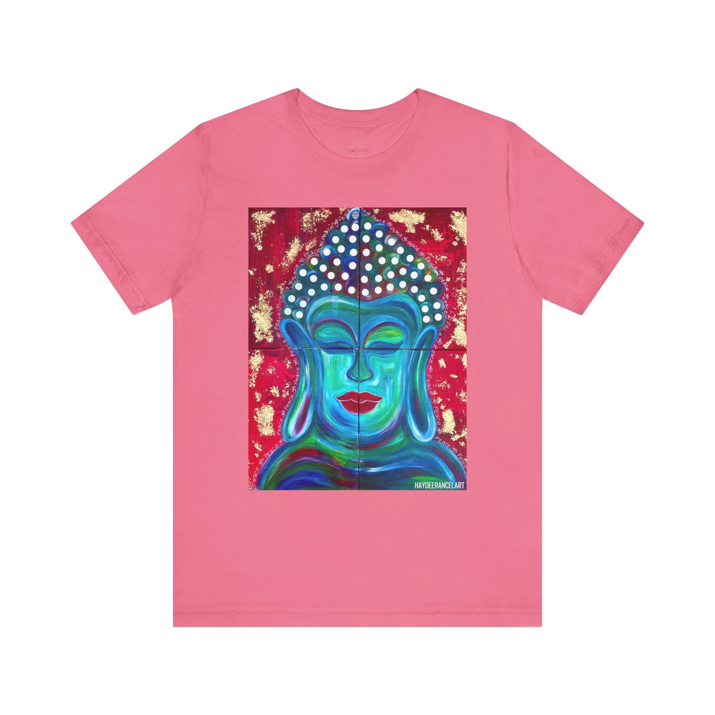 Buddha Peace Meditation Spiritual Zen Peaceful Art Silver Grey Unisex Mens Women's Jersey Short Sleeve Crew T-Shirt