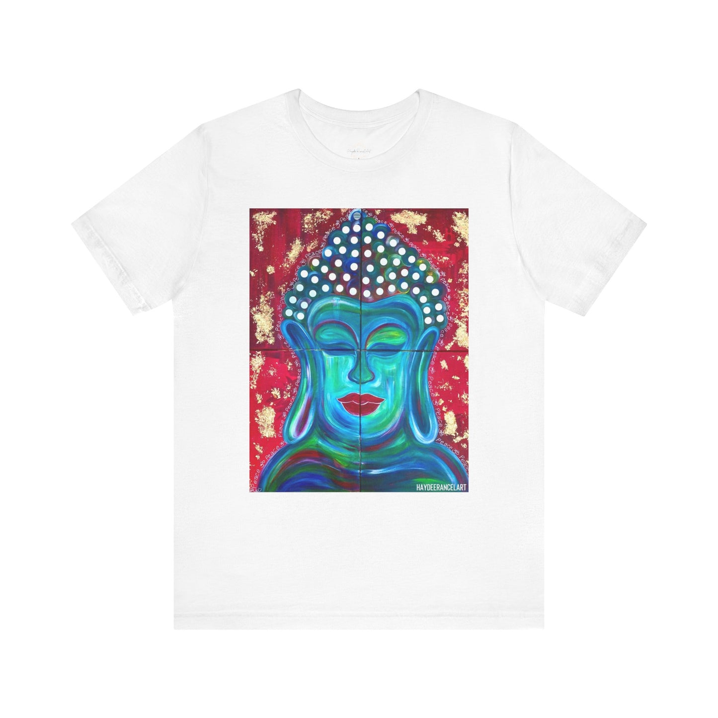 Buddha Peace Meditation Spiritual Zen Peaceful Art Silver Grey Unisex Mens Women's Jersey Short Sleeve Crew T-Shirt