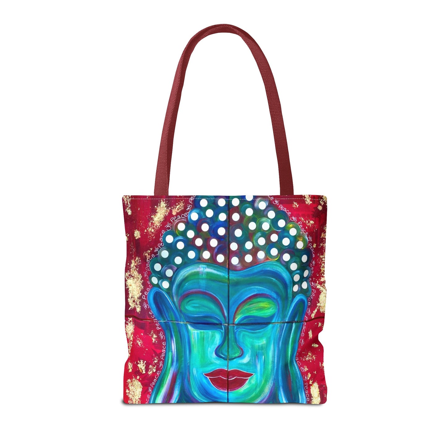 Buddha Peace Art Spiritual Meditation Yoga Shopping Weekend Large Polyester Tote Bag (AOP)