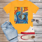 Guitar Live By The Sun Love By The Moon Heart Rainbow Music Yellow Gold Unisex Jersey Short Sleeve T-Shirt