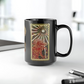 Phoenix Rising Fire Woman Sun Rays Mixed Media Art Black Accent Ceramic Coffee Tea Mug (11, 15oz)