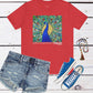 Born To Stand Out Colorful Peacock Bird Art Heather Red Unisex Mens Women's Jersey Short Sleeve Crew T-Shirt