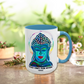 Peace Comes From Within Buddha Mixed Media Spiritual Meditation Art Accent Ceramic Coffee Tea Mug (11, 15oz)