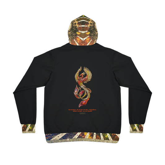 Phoenix Rising Fire Woman Sun Rays Unisex Mens Women's Wearable Art Fashion Athletic Hoodie All Over Print (AOP)