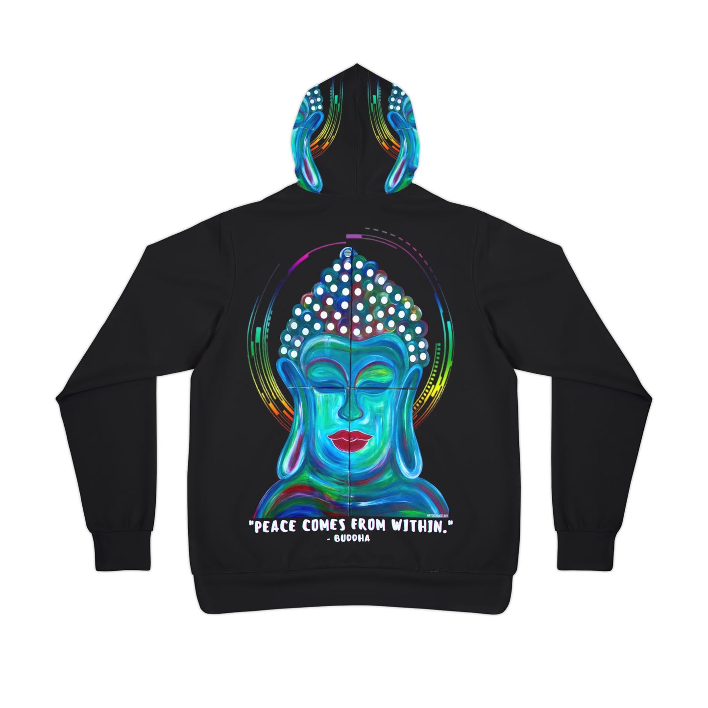 Buddha Peace Comes From Within Spiritual Meditation Unisex Mens Women's Wearable Art Fashion Athletic Hoodie All Over Print (AOP)