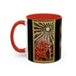 Phoenix Rising Fire Woman Sun Rays Mixed Media Art Accent Ceramic Coffee Tea Mug (11, 15oz)