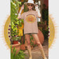 Grow Wild Sun Child Mosaic Art Heather Peach Unisex Mens Women's Jersey Short Sleeve Crew T-Shirt