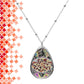 Glass Mosaic Red Dragon Eye Art Oval Necklace Teardrop Pendant Jewelry