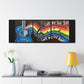 Live By The Sun Love By The Moon Rainbow Music Guitar Horizontal Framed Gallery Wrapped Canvas Print