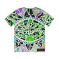 Green Glass Mosaic Dragon Eye Wearable Art Mens Women's White Polyester Unisex All Over Print T-Shirt Tee AOP