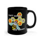 Don't Worry Bee Happy Honeycomb And Daisies 11oz Black Ceramic Mug