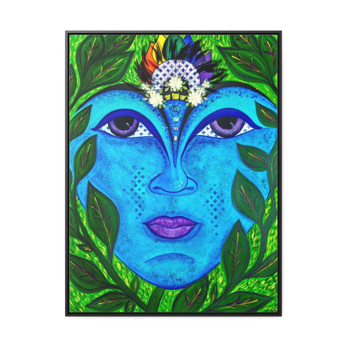 Nature Goddess Art Vertical Framed Gallery Wrapped Canvas Print