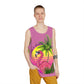 Keeping It Cool Flamingo Beach Sunset Unisex Mens Women's All Over Print Pink Tank Top