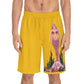 Be A Mermaid And Make Waves Beach Ocean Reef Yellow Unisex Swim Board Shorts (AOP)
