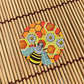 Bee Honeycomb And Daisies Flower Nature Art Round Vinyl Sticker