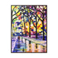 Colorful Night In Central Park Couple Love Vertical Framed Gallery Wrapped Canvas Art Print