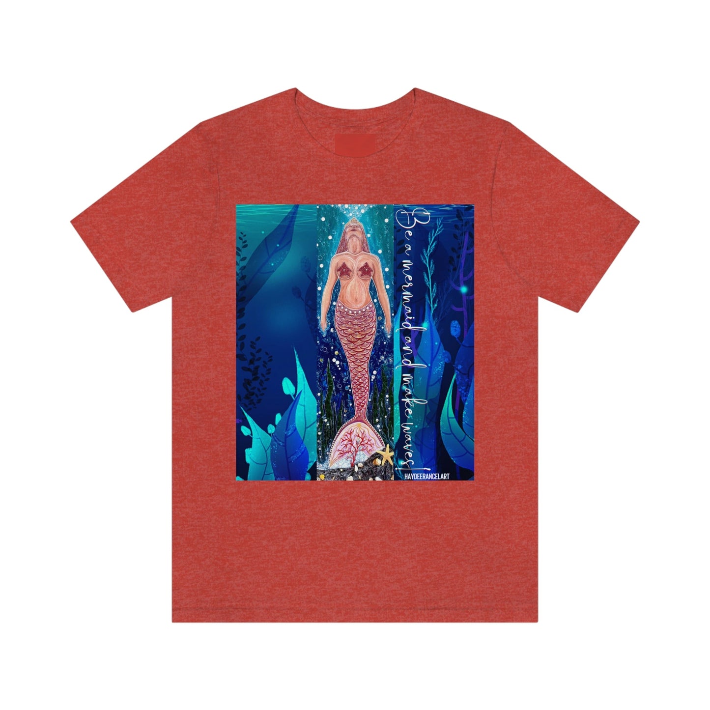 Be A Mermaid And Make Waves Underwater Ocean Reef Charity Pink Unisex Mens Women's Jersey Short Sleeve Crew T-Shirt