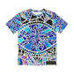 Blue Glass Mosaic Dragon Eye Wearable Art Mens Women's White Polyester Unisex All Over Print T-Shirt Tee AOP