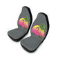 Keeping It Cool Flamingo Beach Sunset Dark Grey Polyester Car Seat Covers (Set of 2)