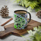 Green Glass Mosaic Dragon Eye Art Ceramic Coffee Tea Colorful Mugs, 11oz