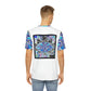 Blue Glass Mosaic Dragon Eye Wearable Art Mens Women's Unisex White Polyester All Over Print T-Shirt Tee AOP