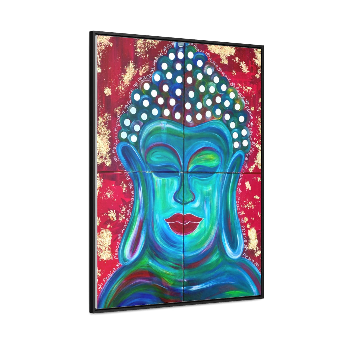 Buddha Peace Spiritual Art Vertical Framed Gallery Wrapped Canvas Print