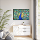 Peacock Reflections Horizontal Framed Gallery Wrapped Canvas Art Print