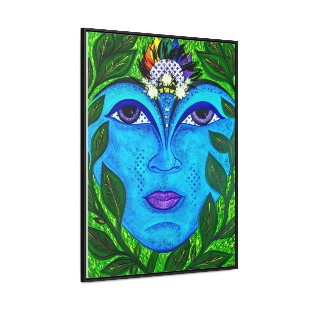 Nature Goddess Art Vertical Framed Gallery Wrapped Canvas Print