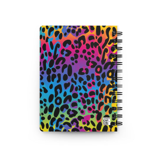 Keeping It Cool Flamingo Beach Sunset Rainbow Leopard Print Spiral Bound Journal