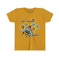 Don't Worry Bee Happy Honeycomb Daisy Flowers Kids Youth Short Sleeve Unisex White T-shirt