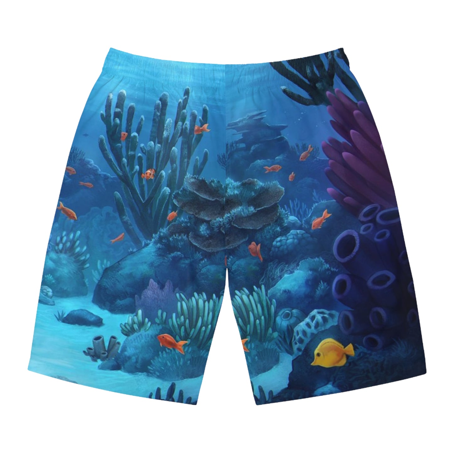 Be A Mermaid And Make Waves Beach Ocean Reef Blue Unisex Swim Board Shorts (AOP)