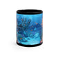 Be A Mermaid And Make Waves Ocean Reef 11oz Black Ceramic Mug