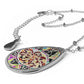 Red Glass Mosaic Dragon Eye Art Oval Necklace Teardrop Pendant Jewelry
