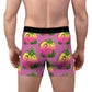 Keeping It Cool Flamingo Beach Sunset Pink Black Men's Boxer Briefs AOP