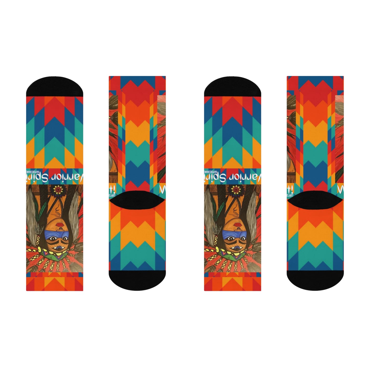 Rainbow Warrior Spirit Native American Art DTG Unisex Crew Socks