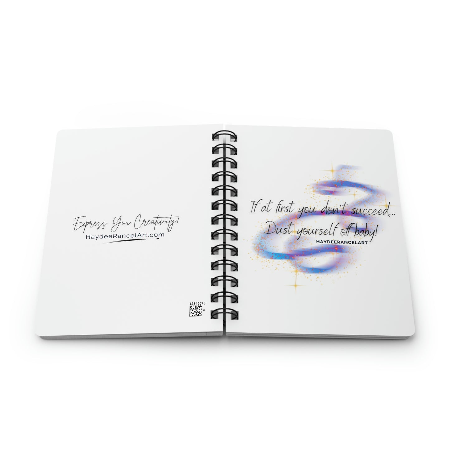 If At First You Don't Succeed Dust Yourself Off Baby Inspirational Magic Stars White Writing Spiral Bound Notebook Journal Diary