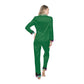 Green Glass Mosaic Dragon Eye Wearable Art All Over Print Unisex Green Satin Pajamas AOP