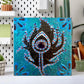 Peacock Feather Transformation Spiritual Artwork Original Mixed Media Acrylic Painting Mini Canvas Art